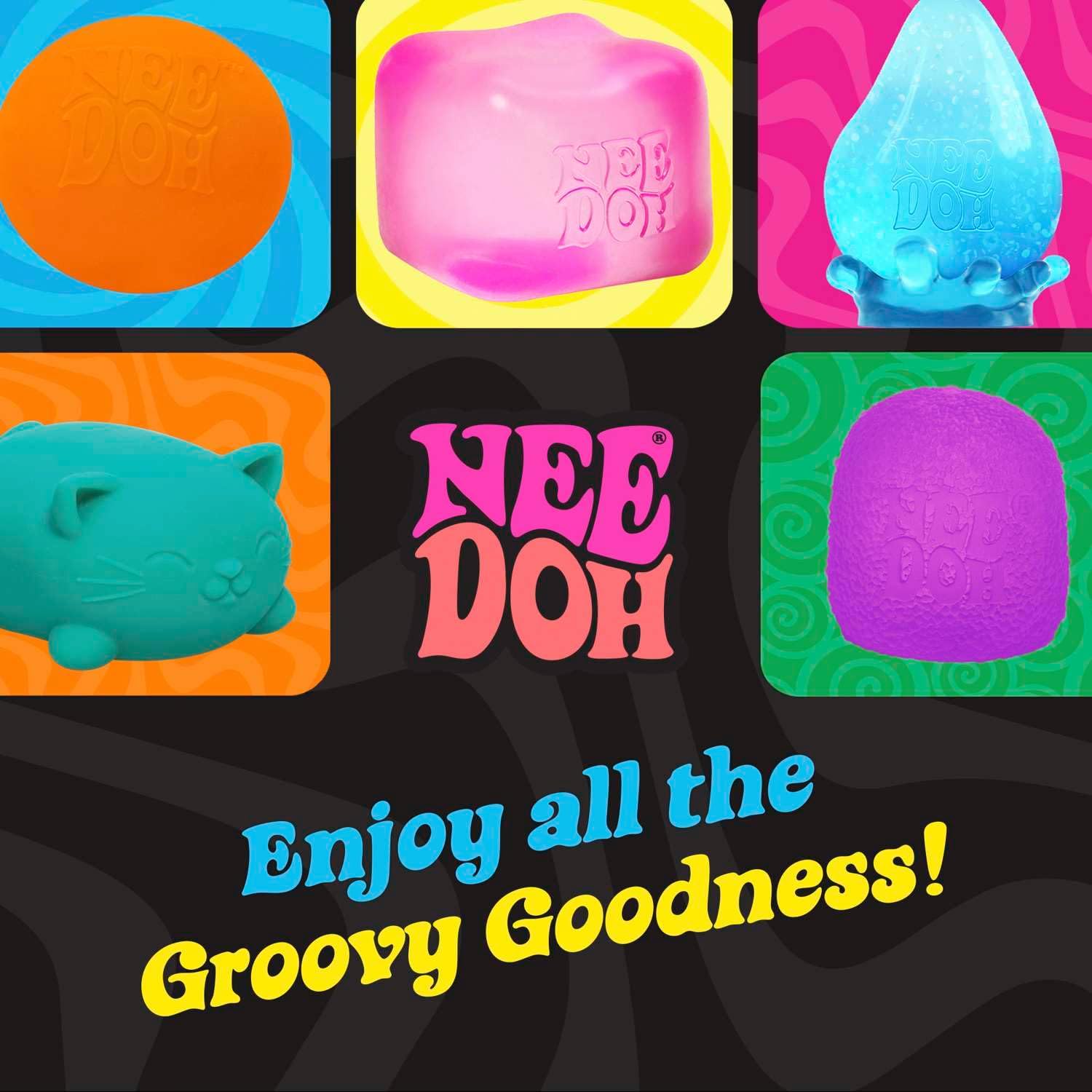Schylling NeeDoh Fuzz Ball - Sensory Toy with a Velvet Texture and Soft Cloud Squish - Wavy Pattern You Can See and Feel - Ages 3 and Up - Color May Vary; One Per Pack (Flower Power) - Image 7