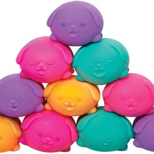 Schylling NeeDoh Teenie Funky Pups - Sensory Squeeze Toy - Contains 3 Mini Groovy Globs - 1.5 Wide - Color May Vary (Pack of 1)